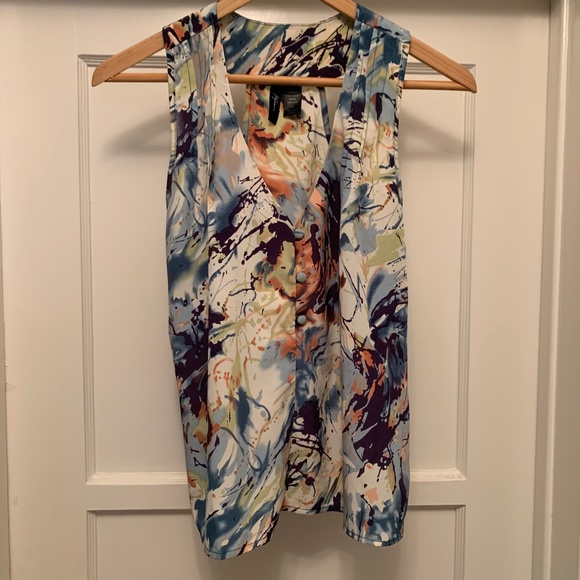 KYLEE T Strap Watercolor Abstract Tank Top Sz S - Picture 4 of 10